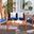 Nunzio Natural/Navy 4 Piece Outdoor Set With Accent Pillows