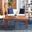 Nunzio Teak, White and Navy 4-Piece Outdoor Set with Accent Pillows