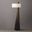 Obelisk 63 Inch White Cotton-Linen Shade Floor Lamp In Chestnut