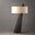 Obelisk White Cotton-Linen Shade Table Lamp In Chestnut