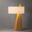 Obelisk White Cotton-Linen Shade Table Lamp In Natural Ash and Brushed NIckel