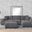 Octavia Upholstered Sectional Chaise Sofa In Charcoal Grey
