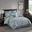 Odette 8 Piece Jacquard Queen Comforter Set In Aqua and Silver