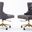 Olivia Swivel Office Chair with Tufted Seat Back In Dark Gray Velvet and Gold Chrome