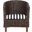 Omni Brown, Black and White Rattan Barrel Chair