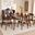 Orion Mid-Century Modern Transitional Light Beige Fabric Upholstered and Walnut Brown Finished Wood 5-Piece Dining Set