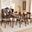 Orion Mid-Century Modern Transitional Light Grey Fabric Upholstered and Walnut Brown Finished Wood 5-Piece Dining Set