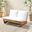 Outdoor Loveseat with Water Resistance Cushion and Slat Seating In White