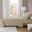 Oversized Cotton Flannel 4 Piece Full Sheet Set In Beige and White Stripes