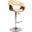 Paris Cream Faux Leather Adjustable Height Swivel Walnut Wood and Chrome Bar Stool