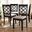 Peter Modern and Contemporary Grey Fabric Upholstered and Dark Brown Finished Wood 4-Piece Dining Chair Set