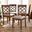 Peter Modern and Contemporary Grey Fabric Upholstered and Walnut Brown Finished Wood 4-Piece Dining Chair Set
