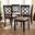Peter Modern and Contemporary Sand Fabric Upholstered and Dark Brown Finished Wood 4-Piece Dining Chair Set