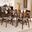 Philip Mid-Century Modern Transitional Light Grey Fabric Upholstered and Walnut Brown Finished Wood 5-Piece Dining Set