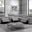 Picasso Motion Fabric Sectional In Light Grey