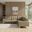 Pimentel 102 Inch Sectional Sofa with Tufted Back and Track Arms In Khaki