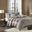 Polyester 6 Piece Herringbone Printed Queen Duvet Cover Set In Neutral