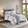 Polyester 7 Piece Printed Seersucker Queen Comforter Set With Throw Blanket In Blue