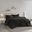 Polyester Back Solid Shaggy Long Fur 2 Piece Twin Comforter Set In Black