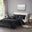 Polyester Crushed Velvet 4 Piece Queen Duvet Cover Set In Black