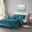 Polyester Crushed Velvet 4 Piece Queen Duvet Cover Set In Teal