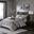 Polyester Jacquard 7 Piece Queen Comforter Set In Grey/Taupe