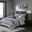Polyester Jacquard 7 Piece Queen Comforter Set In Light Navy