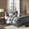 Polyester Microfiber Printed Brushed Herringbone 7 Piece Queen Comforter Set In Grey
