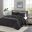 Polyester Microfiber Solid Brushed 2 Piece Twin Coverlet Set In Black