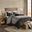 Polyester Microsuede Printed Pieced with Solid Microsuede 7 Piece Queen Comforter Set In Grey