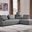Polyester Modular L Shaped Two Piece Sofa and Chaise Sectional and Toss Pillows In Gray