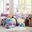 Polyester Peach Skin Printed 4 Piece Twin Comforter Set In Blue