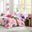 Polyester Peach Skin Printed 4 Piece Twin Comforter Set In Pink