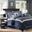 Polyester Polyoni Solid Pieced 7 Piece Queen Comforter Set In Navy