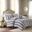 Polyester Print Brushed Faux Fur 4 Piece Queen Comforter Set In Grey