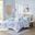 Polyester Printed 3 Piece Twin Comforter Set In Aqua