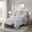 Polyester Printed Long Fur 2 Piece Twin Comforter Set In Grey