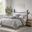 Polyester Printed Seersucker 7 Piece King Comforter Set In Grey