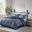 Polyester Printed Seersucker 7 Piece King Comforter Set In Navy