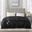 Polyester Solid Microlight Reversible Heated Queen Blanket In Black