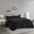 Polyester Solid Shaggy Fur 3 Piece Queen Duvet Cover Set In Black