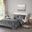 Polyester Velvet 4 Piece Queen Duvet Cover Set In Grey