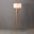 Quattro White Linen Shade Floor Lamp In Natural Ash and Weathered Brass