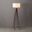 Quattro White Linen Shade Floor Lamp In Walnut and Weathered Brass