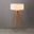Quattro White Linen Shade Table Lamp In Natural Ash and Weathered Brass