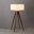 Quattro White Linen Shade Table Lamp In Walnut and Weathered Brass