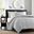 Quebec Polyester Microfiber Quilted 3 Piece Queen Coverlet Mini Set In Grey