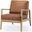 Raeleigh Cognac Leather With Light Brown Wood Frame Accent Chair