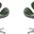 Raspberry Faux Leather Adjustable Swivel Chair in Forest Green and Polished Chrome (Set of 2)