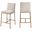 Reeves Chenille Fabric Upholstered Counter Stool Set of 2 In Beige and Brushed Gold